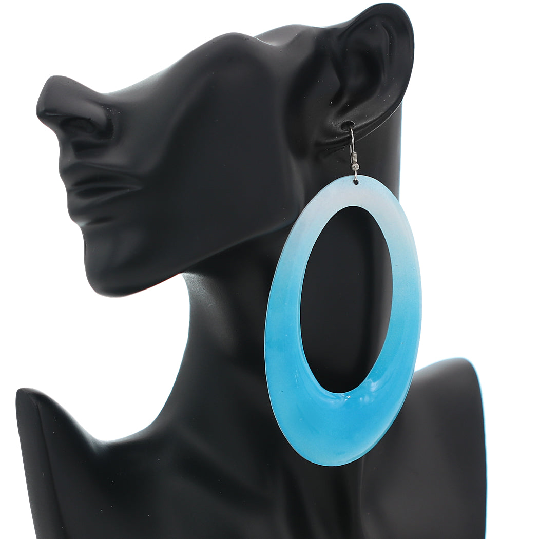 Blue Ombre Oval Earrings