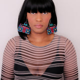 Pink Blue Hiphop Radio Boombox Earrings