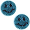 Blue Smiley Face Stud Earrings
