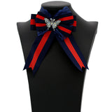 Blue Red Necktie Butterfly Bow Brooch