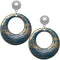 Blue Brush Textured Circle Clip-On Earrings