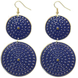 Blue Disk Earrings