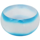 Blue White Round Glossy Bangle Bracelet