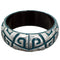 Blue Silver Iridescent Swirl Bangle Bracelet