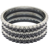 Dark Blue Two-Tone Spike Stacked Bracelet