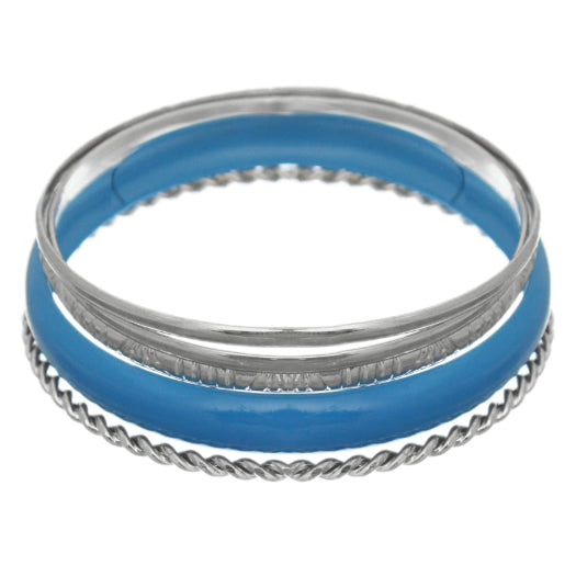 Blue 5-piece Twist Stacked Bracelet Set