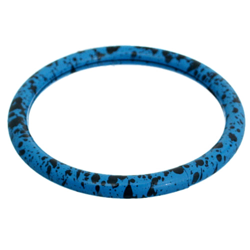 Blue Speckled Metal Bangle Bracelet