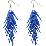 Blue Spike Cascade Dangle Earrings