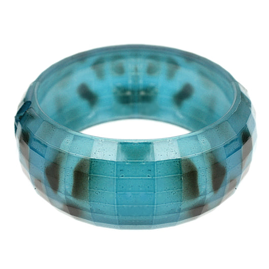 Blue Spotted Cheetah Hinged Bracelet
