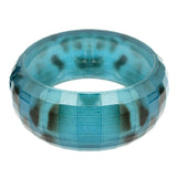 Blue Spotted Cheetah Hinged Bracelet