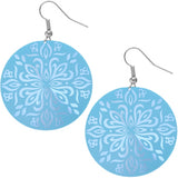 Blue Thin Stencil Design Earrings