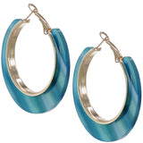 Blue Striped Mini Hoop Earrings