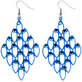 Blue Studded Rhinestone Cutout Mini Earrings
