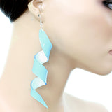 Blue Swirl Icicle Dangle Earrings