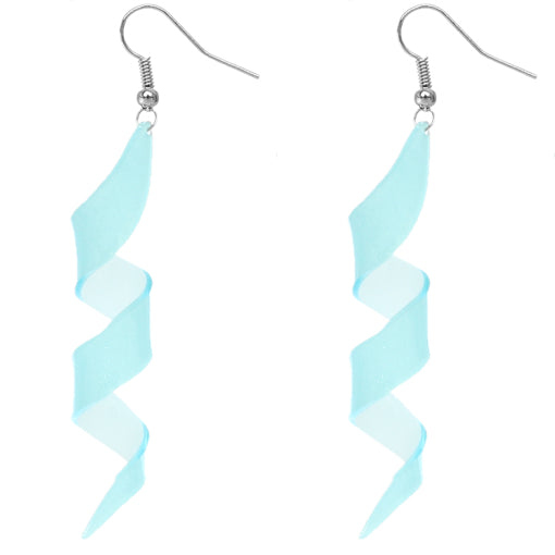 Blue Swirl Icicle Dangle Earrings