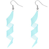 Blue Swirl Icicle Dangle Earrings