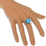 Blue Bead Spiral Swirl Mini Ring