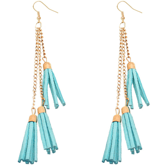 Blue Tassel Earrings