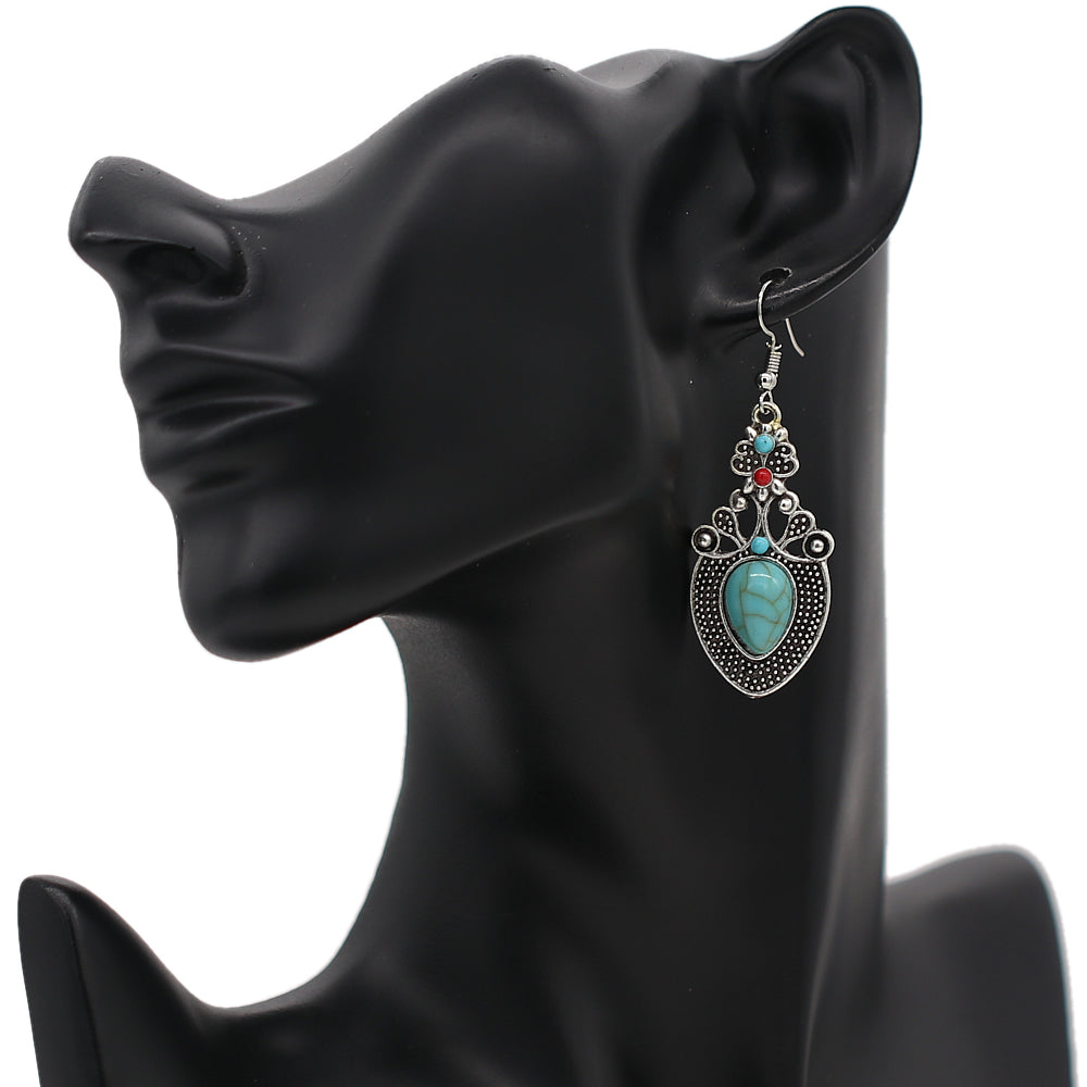 Turquoise Western Style Beaded Mini Earrings