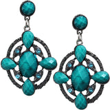 Blue beaded post earrings