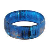 Blue Glossy Textured Bangle Bracelet