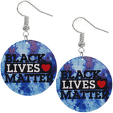 Blue Tie Dye Black Lives Matter Wooden Earrings
