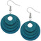 Blue Layered Wooden Dangle Earrings