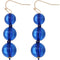 Blue Transparent Triple Ball Drop Earrings