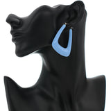 Blue Trapezoid Shape Hoop Earrings