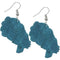 Blue Large Turban Head Wrap Wooden Earrings
