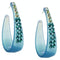 Blue Two Tone Rhinestone Hoop Earrings