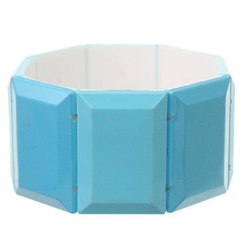 Blue Square Two Tone Stretch Bracelet