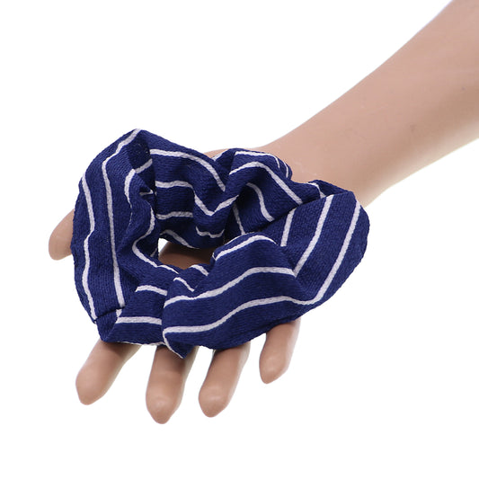 Blue Striped Hair Scrunchie