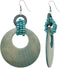 Blue Wooden Bead Hoop Earrings