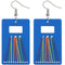 Blue Woven Wooden Rectangle Earrings