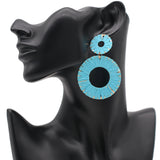 Blue Wrapped Thin Earrings