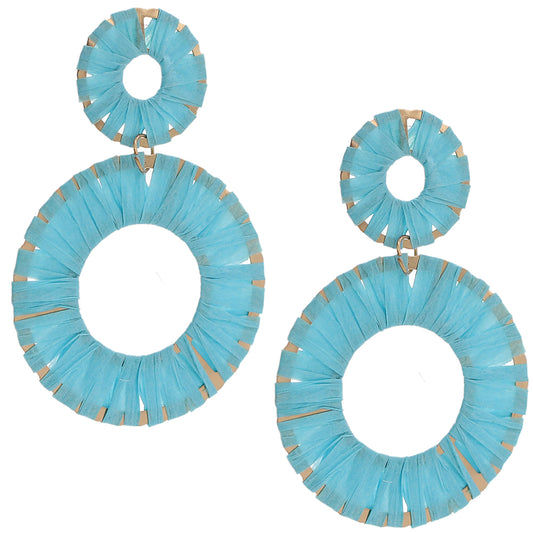 Blue Wrapped Thin Earrings