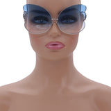 Blue Butterfly Shaped Gradient Tinted Sunglasses