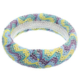 Purple Blue Knit Canvas Bangle Bracelet