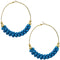 Blue Barbell Beaded Hoop Earrings