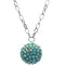 Blue Beaded Fireball Charm Chain Necklace