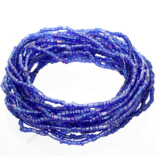 Blue Iridescent Beaded Stretch Stacked  Bracelets