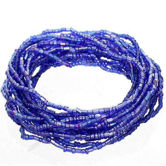 Blue Iridescent Beaded Stretch Stacked  Bracelets