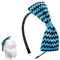 Blue Zigzag Chevron Ribbon Bow Headband