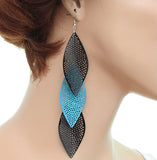 Blue Almond-shaped Earrings