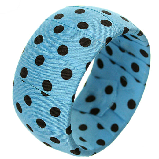 Blue Black Polka Dot Bangle Bracelet