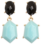 Black Blue Two Tone Post Earrings