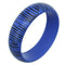 Blue Wooden Zebra Print Bangle Bracelet