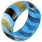 Blue Painted Striped Bangle Bracelet