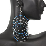 Blue Intertwined Hoop Earrings